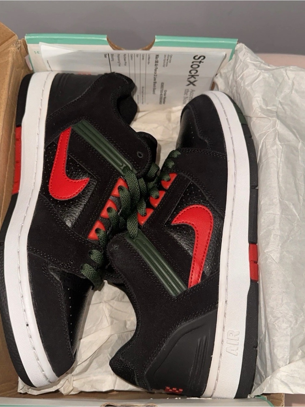 Nike SB Air Force II 2 Low AO0300-002 Black Gucci Men's 7 US Used Only 2 Time!!